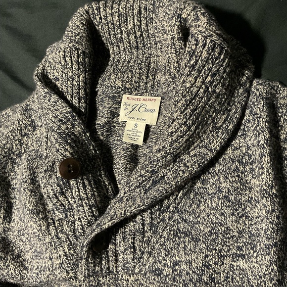 J. Crew Men's Merino Black and White Cardigan